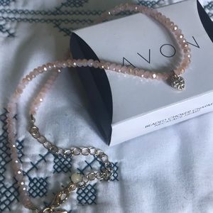 Avon Beaded Choker w/ Heart Charm NWT